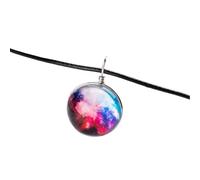 QHQQXN NBYGSC Collier Planète en Argent Sterling 925 pour Femmes Et Hommes, Collier Univers Spatial Étoiles Pendentif en Verre Motif Planète en Cristal Collier en Cuir, Collier, Collier Astronaute