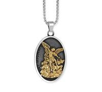 QHQQXN NBYGSC Collier Saint Michel en Argent Sterling 925 pour Femmes et Hommes, Collier médaillon Religion Michael, Amulette de chaîne de Protection de la Foi, Collier Michael, Pendentif Saint