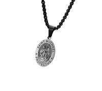 QHQQXN NBYGSC Collier Saint Michel en Argent Sterling 925 pour Femmes et Hommes, Collier médaillon Religion Michael, Amulette de chaîne de Protection de la Foi, Collier Michael, Pendentif Saint