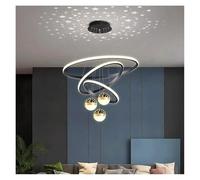 QHQQXN Nordic Home Decor Dining Room Pendant Lamp Lights Indoor Lighting Ceiling Hanging Light Chandelier Lamps for Living(RC Remote dimming,Black 3R 20 40 60) LWX