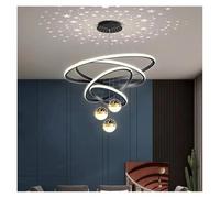 QHQQXN Nordic Home Decor Dining Room Pendant Lamp Lights Indoor Lighting Ceiling Hanging Light Chandelier Lamps for Living(RC Remote dimming,Black 3R 20 40 60) LWX