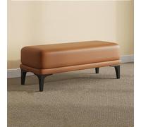 QHQQXN Orange Upholstered End of Bed Bench - Versatile Living Room Sofa & Entryway Foot Stool Stylish Long Chair for Bedrooms & Leisure Spaces (100cm)