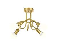 QHQQXN Plafonniers Encastrés en Verre,E27 Moderne Industriel Cuivre Lustre Lampe Or Rétro Simple Pendentif Luminaires pour Salon Entrée Chambre-Cuivre 5 lumières