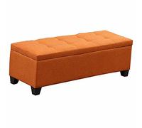 QHQQXN Rectangular Footstool with Storage - Comfortable Cotton Linen Sofa Stool Non-Slip Plastic Feet Shoe Changing Stool 60x40x40cm Large Capacity for Home Use