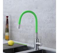 QHQQXN Robinet de Cuisine extractible à Levier Unique, mitigeur d'évier de Barre à poignée Unique avec Bec Flexible, Bec pivotant à col de Cygne Flexible, robinets Chauds et froids, Acier