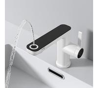 QHQQXN Robinet de Salle de Bain monotrou, Robinet de Salle de Bain à poignée Unique, Robinet de Fontaine pour lavabo de Salle de Bain, mitigeur de lavabo, Robinet de lavabo en Laiton, Gris Pistolet
