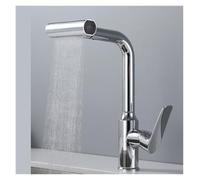 QHQQXN Robinet d'évier de Cuisine pivotant, 4 Modes, Cascade/Pluie/Courant/Lame extractible, Robinet d'évier de Cuisine pivotant, Eau Chaude et Froide, Trou Unique