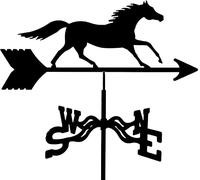 QHQQXN Support de Toit pour girouette en Forme de Cheval de Ferme, girouette en Acier Inoxydable, kit d'indicateur de Direction du Vent, Support en métal extérieur, avec décorations de Montage sur