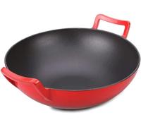 QHQQXN Wok Marmite en Fonte émaillée Poêle antiadhésive Poêles à Frire Marmites à Soupe de Cuisine Ustensiles de Cuisine Marmites à ragoût sans revêtement Cuiseur Vapeur (34 cm)