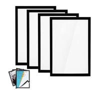 QHSXMQ Lot de 4 Cadres Magnétiques A4, Autocollants - 32,5 x 23,8 cm - Cadre Photo avec fermeture magnétique - Décoration murale