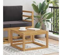 Qhsynaptor Table de jardin en bois d'acacia massif, blanc, 59 x 59 x 37 cm, résistante aux intempéries, robuste, pour terrasse, balcon, jardin, salon avec design à lattes, modulaire, imperméable