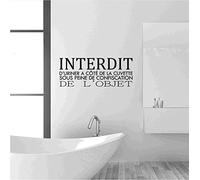 qhtqtt Stickers Muraux Humour Français Salle De Bain Applique Murale Toilettes WC Vinyle Détachable Art Papier Peint Décoration De La Maison Maison