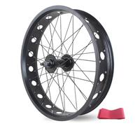 QHYRZE 20/24/26" Roue Avant Fat Bike 36H Jante Creuse Vélo Jeu De Roues À Frein À Disque Moyeu À Axe Plein, pour Pneus À Tringle Rigide De 4,0''-4,'' Snow Beach E-Bike(26'')