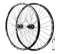 QHYRZE 26"/27.5"/29" Paire De Roues VTT Ultra Légères Jante en Alliage D'aluminium 32H Roue De Vélo Avant Arrière QR 100/135mm Moyeu Frein À Disque pour Cassette 7-12s(Gray,26'')