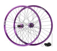 QHYRZE 29/27,5/26'' Paire De Roues VTT Avant Arrière Roue Vélo Boost Axe Traversant 15 * 110mm/12 * 148mm DH/XC/AM Jante 32H Frein À Disque 360 Clics, pour Cassette 7-12s(Purple,29'')