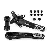 QHYRZE Ensemble De Bras De Manivelle VTT 170mm Pédalier Creux Intégré Alliage D'aluminium Manivelles Adaptées for Plateau Simple/Double/Triple(Black)