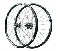 QHYRZE Jeu De Roues Freins À Disque pour VTT 24 26 27,5 29 Pouces DH/XC/AM Roue De Vélo Axe Traversant Avant 100mm Arrière 142mm, Jante 32H 9 Cliquets 360 Clics，pour Cassette 7-12s(Black,29'')