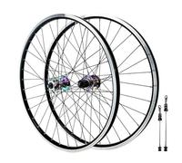 QHYRZE Jeu De Roues pour VTT 26/27,5/29 Pouces Vélo Roue Avant Arrière Alliage D'aluminium Frein Frein À V Jante 32h Moyeu Frein À Disque Blocage Rapide 100/135mm pour Cassette 7-12s(Colorful,29'' A)