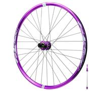QHYRZE Jeu De Roues VTT 26" 27,5" 29" Roues Vélo Frein À Disque Avant Arrière Roues Dégagement Rapide 100/135mm 32H Ultraléger Jante en Alliage D'aluminium, pour Cassette 7-12s(Purple Rear,26'')