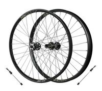 QHYRZE Paire De Roues VTT À Freins À Disque 26/27,5/29 Pouces Roue De Vélo Jante 32H Blocage Rapide Avant 100mm Arrière 135mm Moyeu 360 Clics, pour Cassette 7-12 Vitesses(Black,29'')