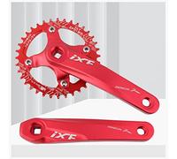 QHYRZE Pédalier À Cône Carré VTT 104/64BCD Ensemble De Bras De Manivelle VTT en Alliage D'aluminium 32T/34T/36T/38T Plateau 8-11 Pédalier À Vitesse Unique(Rot,34T)