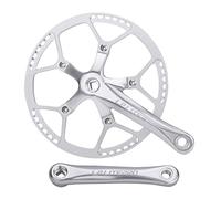QHYRZE Pédalier De Vélo Pliant 130BCD 170mm Ensemble De Manivelle Conique Carrée 45/47/53/56/58T Plateau Unique 6/7/8/9/10 Vitesse Pédalier De Vélo De Route(Silver,56T)