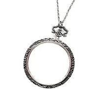 QHYXT Loupe de Collier 10X avec grossissement en Verre de 40 mm de diamètre Pendentif Collier Loupe de Lecture de Poche Portable Loupe Monocle pour Livres Artisanat Bijoux H
