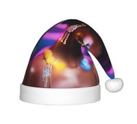 QHZLY a Performer's Glow Chapeau de Père Noël pour enfants en polyester avec bordure moelleuse Accessoire de costume
