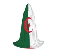 QHZLY Cape à capuche avec drapeau de l'Algérie pour adolescents - Longue cape pour cosplay, bal masqué, scène, Comic-Con, carnaval, jeu de rôle - Taille M