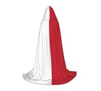 QHZLY Cape à capuche avec drapeau de Malte pour adolescents - Longue cape pour cosplay, bal masqué, scène, Comic-Con, carnaval, jeu de rôle