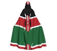 QHZLY Cape à capuche avec drapeau du Kenya pour adulte, costume de costumade pour bal masqué, fête à thème, performance sur scène