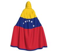 QHZLY Cape à capuche avec drapeau du Venezuela pour Halloween, costume de costumade pour bal masqué, fête à thème, performance sur scène