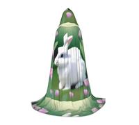 QHZLY Cape à capuche Bunny Bliss pour adolescents - Longue cape pour cosplay, bal masqué, scène, Comic-Con, carnaval, jeu de rôle - Taille M