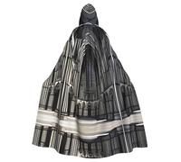 QHZLY Cape à capuche cathédrales gothiques d'Halloween pour adulte, costume de costumade pour bal masqué, fête à thème, performance sur scène