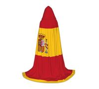 QHZLY Cape à capuche drapeau espagnol S pour adolescents - Longue cape pour cosplay, bal masqué, scène, comic-con, carnaval, jeu de rôle