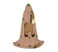 QHZLY Cape à capuche motif âne de dessin animé L pour adolescents - Longue cape pour cosplay, bal masqué, scène, comic-con, carnaval, jeu de rôle