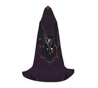 QHZLY Cape à capuche noire fantôme chauve-souris S pour adolescents - Longue cape pour cosplay, bal masqué, scène, carnaval, jeu de rôle