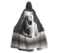 QHZLY Cape à capuche pour adulte Portrait d'un ours polaire - Costume de cosplay pour bal masqué, fête à thème, performance sur scène