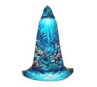 QHZLY Cape à capuche Submarine Coral Rays L pour adolescents - Longue cape pour cosplay, bal masqué, scène, Comic-Con, carnaval, jeu de rôle