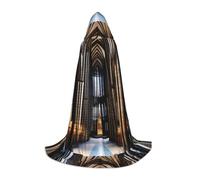 QHZLY Cape longue à capuche Cathédrales gothiques pour adolescents, cosplay, bal masqué, scène, Comic-Con, carnaval, jeu de rôle - Taille M