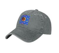 QHZLY Casquette de baseball tendance Smiley jaune poire en denim délavé noir unisexe respirant léger voyage extérieur, gris, Taille unique