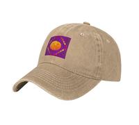 QHZLY Casquette de baseball tendance Smiley orange délavé en denim noir unisexe respirant léger voyage plein air, naturel, Taille unique