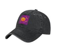 QHZLY Casquette de baseball tendance Smiley orange délavé en denim noir unisexe respirant léger voyage plein air, Noir , Taille unique