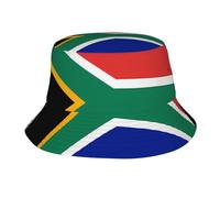 QHZLY Chapeau Bob Unisexe Drapeau Afrique du Sud pour activités de plein air, respirant, pour le jardinage, la plage, la randonnée, la pêche, noir