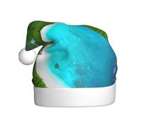 QHZLY Chapeau de Noël en peluche pour adultes Motif île dans la mer Accessoire de fête pour festivals et événements
