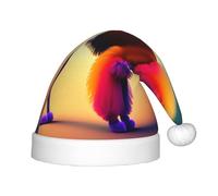 QHZLY Chapeau de Père Noël pour enfants en polyester avec bordure moelleuse pour chiot qui attend de rentrer à la maison