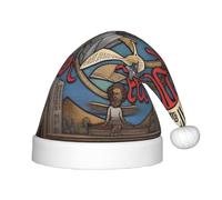 QHZLY Chapeau de Père Noël Saints and Sinners pour enfants en polyester avec bordure moelleuse Accessoire de costume