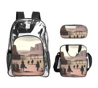 QHZLY Ensemble sac à dos en PVC transparent Wild West Life léger et durable
