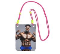 QHZLY Fit Physique Sac à bandoulière pour téléphone portable avec sangle réglable pour femme - Tendance et pratique - Noir, Fuchsia, Taille unique