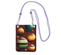 QHZLY Planets in Space Sac à bandoulière pour téléphone portable avec sangle réglable pour femme - Tendance et pratique - Noir, violet, Taille unique